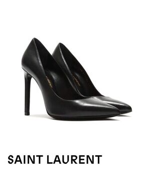 SAINT LAURENT BLACK HIGH HEEL SHOES 34.5